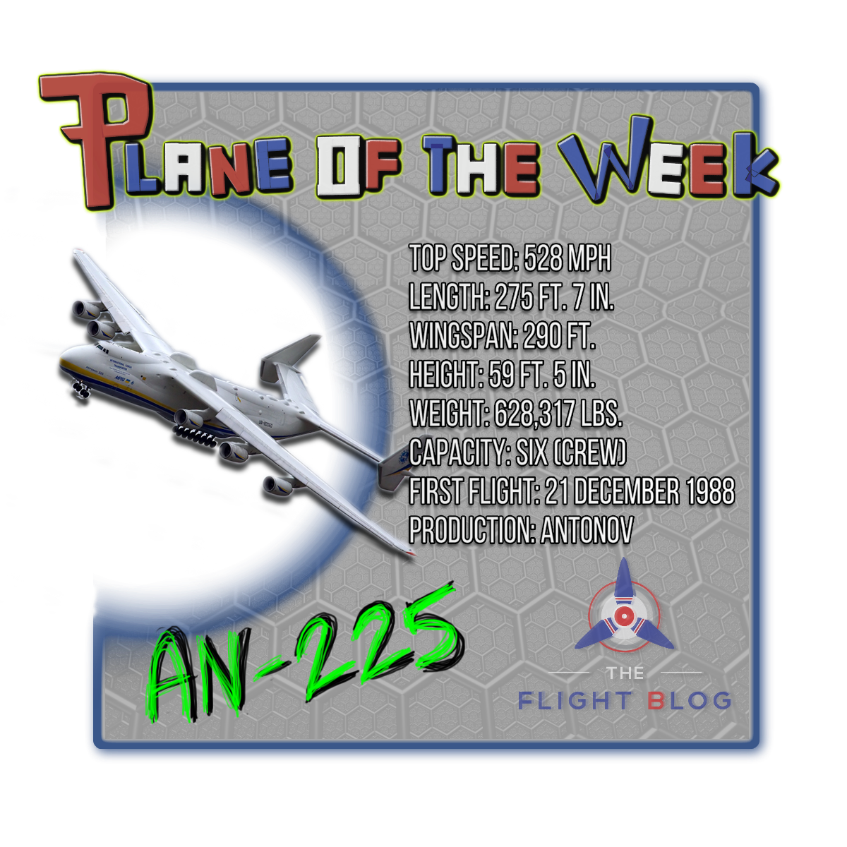 Antonov An-225 Mriya specification table