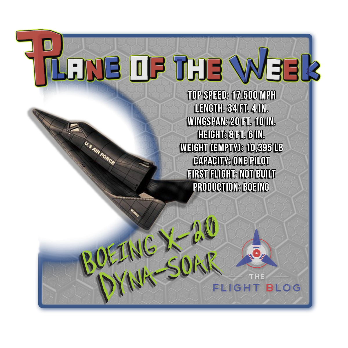 Boeing X-20 Dyna-Soar specification table