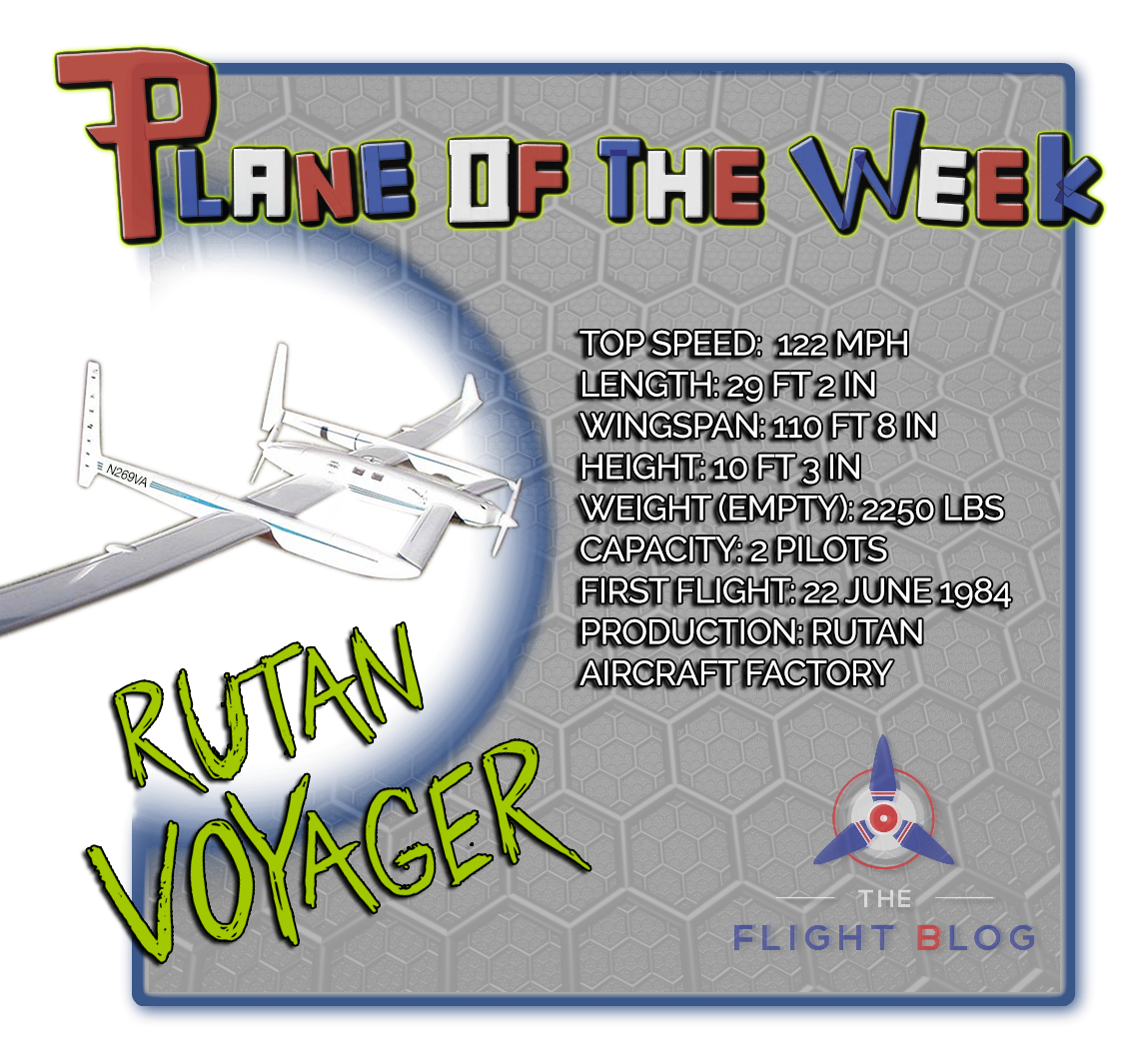 rutan voyager, the flight blog, plane of the week, aviation oil outlet, plane specs