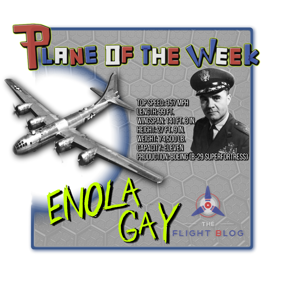 enola gay plane measurements