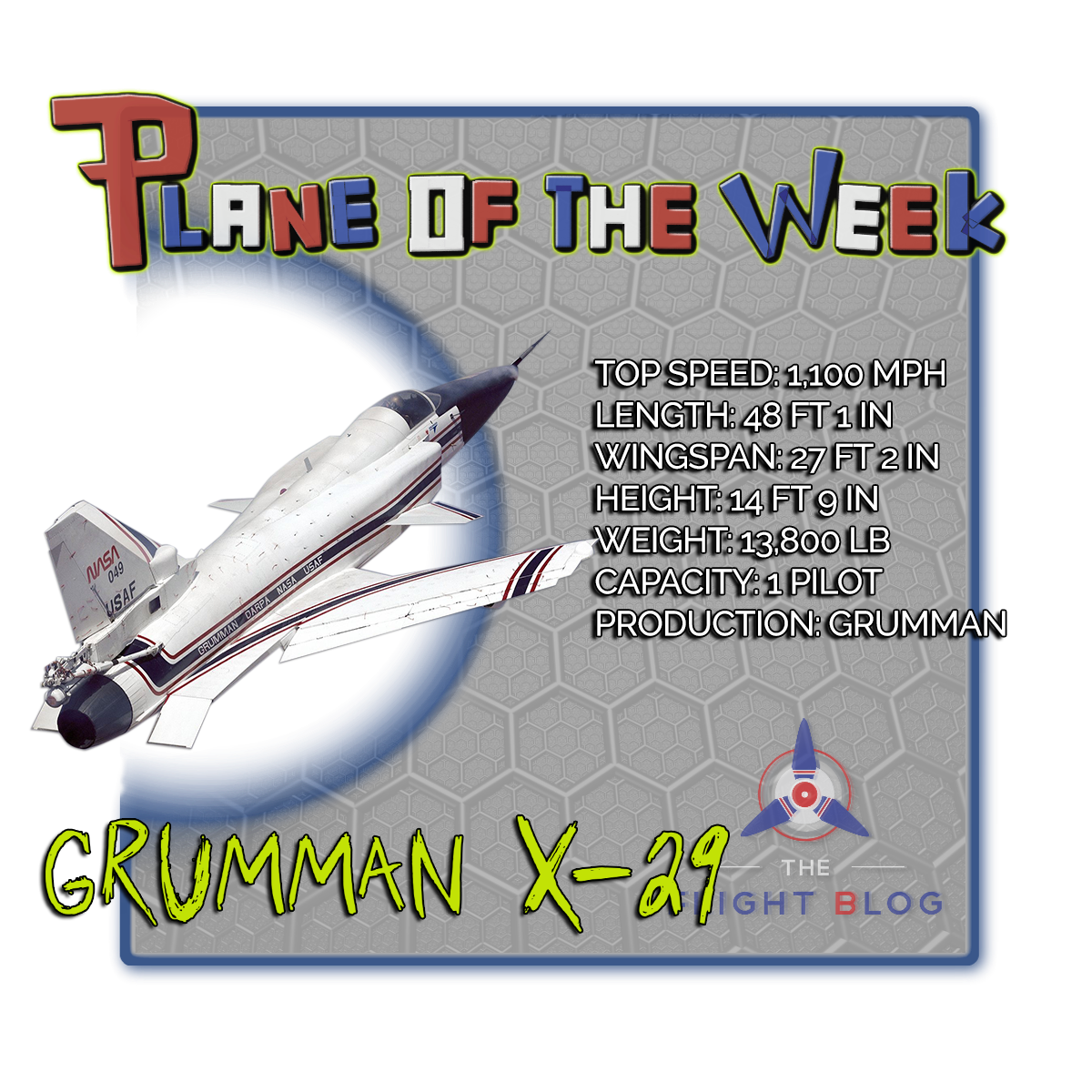 Grumman X-29 Specification Table