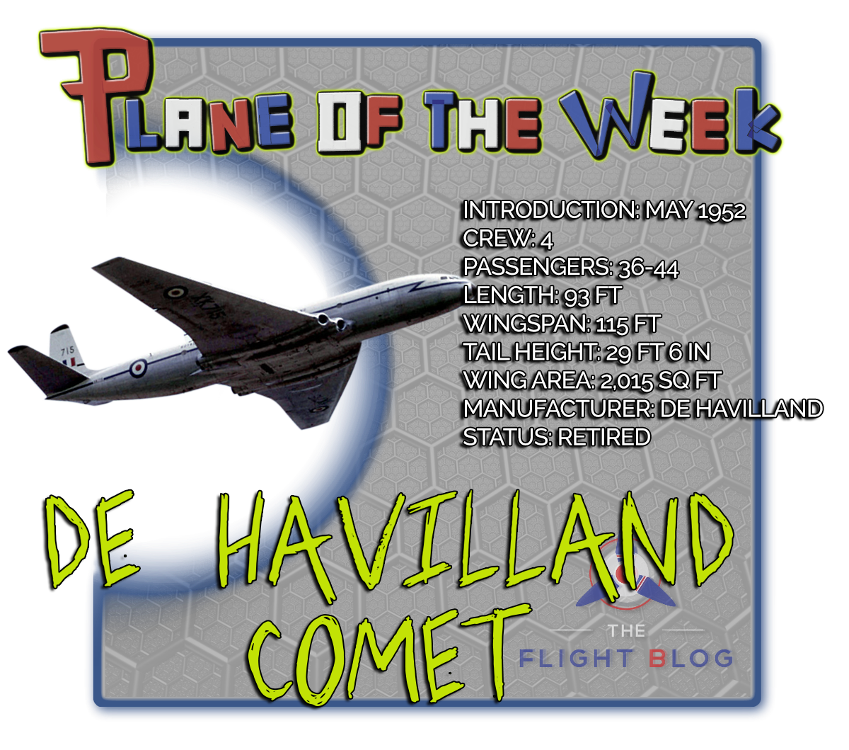 de Havilland Comet, comet plane specs, first jet, first commercial jet