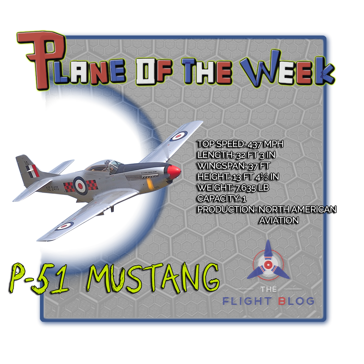 North American P-51 Mustang Specification Table