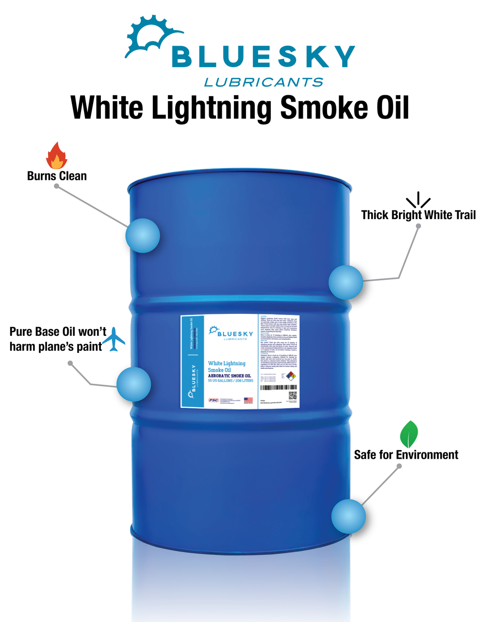 Bluesky Lubricants White Lightning Smoke Oil